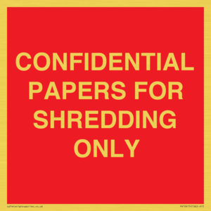 CONFIDENTIAL PAPERS FOR SHREDDING ONLY